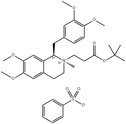 (1R,2R) -1-[(3,4-Dimethoxyphenyl) methyl]-2-[3-(tert-butoxy) -3-oxopropyl]-1,2,3,4-tetrahydro-6,7-dimethoxy -2-methylisoquinolinium benzenesulfonate