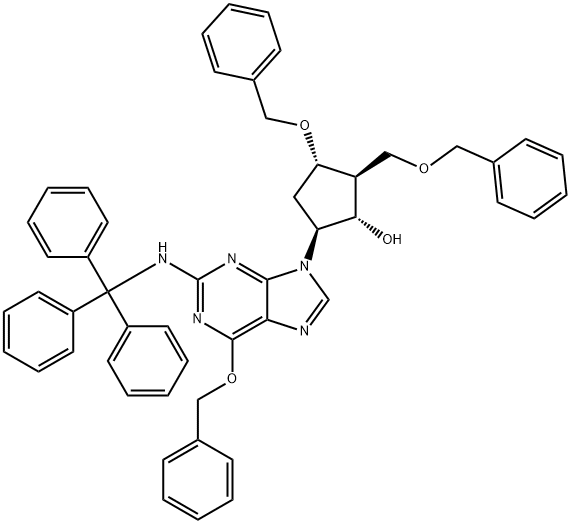 (1S,2S,3S,5S)-3-benzyloxy-2-benzyloxymethyl-5-[6-benzyloxy-2-(trityl-amino)-purin-9-yl]-cyclopentanol