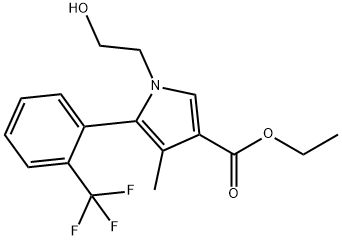 1H-pyrrole-3-acidi carboxylici, 1-(2-hydroxyethyl) -4-methyl-5-[2-(trifluoromethyl)phenyl]-, ethyl niensis