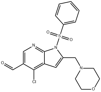 1H-pyrrolo[2,3-b]pyridine-5-carboxaldehyde, 4-chloro-2-(4-morpholinylmethyl)-1-(phenylsulfonyl)-