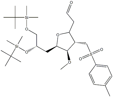 2-((2S,3S,4R,5R)-5-((S)-2,3-bis(tert-butyldimethylsilyloxy) propyl) -4-methoxy-3-(tosylmethyl)tetrahydrofuran-2-yl) acetaldehyde