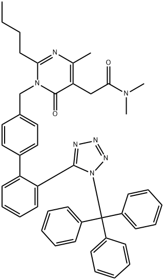 2-Butyl-1,6-dihydro-N,N,4-trimethyl-6-oxo-1-[[2'-[1-(triphenylmethyl)-1H-tetrazol-5-yl][1,1'- biphenyl] -4-yl] methyl]-5-pyrimidineacetamide