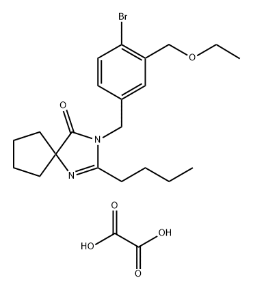 3-(4-bromo-3-(ethoxymethyl)benzyl)-2-butyl-1,3-diazaspiro[4.4]non-1-en-4-unum,ethanedioate (1:2).