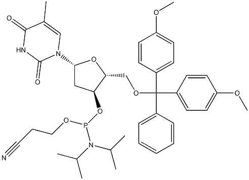 5'-Dimethoxytrityl-3'- deoxythymidine 2'-[(2-cyanoethyl)-(N,N-diisopropyl)]-phosphoramidite