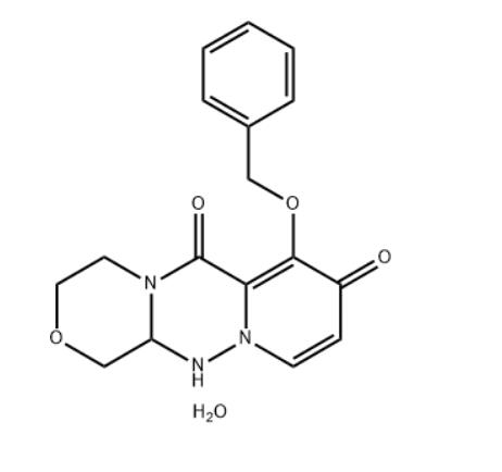 7-(benzyloxy)-3,4,12,12a-tetrahydro-1H-[1,4]oxazino[3,4-c]pyrido[2,1-f][1,2,4]triazine-6, 8-dio ne, hemihydratus
