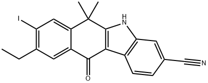 9-ethyl-8-iodo-6,6-diMethyl-11-oxo-6,11-dihydro-5H-benzo[b]carbazole-3-carbonitrile.