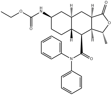Ethyl ((1R,3aR,4aR,6R,8aR,9S,9aS)-9-(diphenylcarbamoyl) -1-methyl-3-oxododecahydronaphtho[2,3-c] furan-6-yl) carbamate