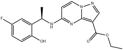 ethyl(R)-5-((1-(5-fluoro-2-hydroxyphenyl)ethyl)amino)pyrazolo[1,5-a]pyrimidine-3-carboxylato