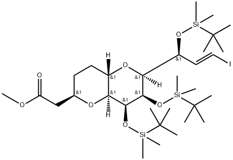 Methyl 2-((2R,4aS,6S,7R,8S,8aS)-7,8-bis((tert-butyldimethylsilyl)oxy)-6-((S,E)-1-((tert-butyldimethylsilyl) oxy; ) -3-iodoallyl)octahydropyrano[3,2-b]pyran-2-yl)acetate