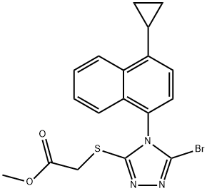 Methyl 2-(5-broMo-4-(4-cyclopropylnaphthalen-1-yl) -4H-1,2,4-triazol-3-ylthio)acetate