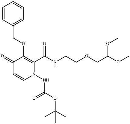 N-[2-[[[2-(2,2-dimethoxyethoxy)ethyl]amino]carbonyl]-4-oxo-3-(phenylmethoxy)-1(4H)-pyridinyl]-carbamicum acidum 1,1-dimethylethyl niensis