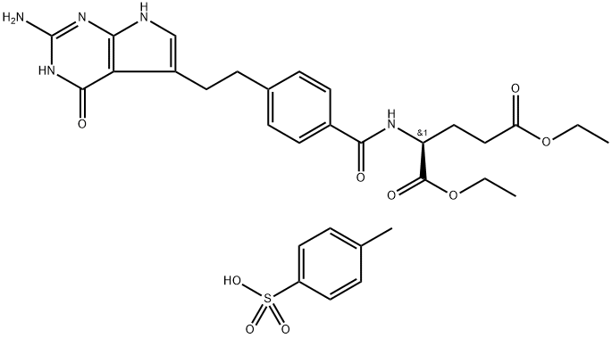 N-[4-[2-(2-Amino-4,7-dihydro-4-oxo-3H-pyrrolo[2,3-d]pyrimidin-5-yl)ethyl]benzoyl]-L-glutamicum acidum 1, 5-diethyl ester 4-methylbenzenesulfonate