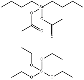 Acidum silicicum (H4SiO4), tetraethyl ester, productorum reactionem cum bis (acetyloxy) dibutylstannane