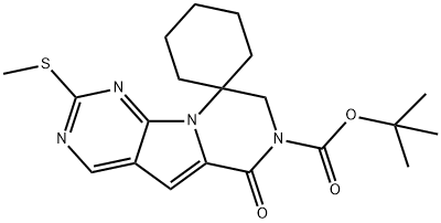 Spiro[cyclohexane-1,9'(6'H)-pyrazino[1',2':1,5]pyrrolo[2,3-d]pyrimidine]-7'(8'H)-acidi carboxylici, 2' -(methylthio)-6'-oxo-, 1,1-dimethylethyl ester