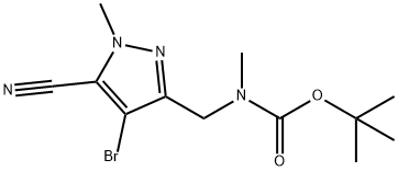 tert-butyl((4-bromo-5-cyano-1-methyl-1H-pyrazol-3-yl) methyl)